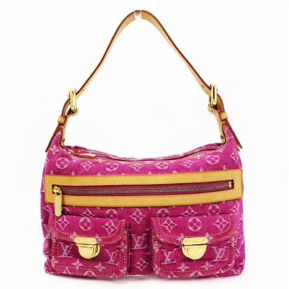 Louis Vuitton Baggy PM Shoulder Bag Monogram Denim Fuchsia main image 3